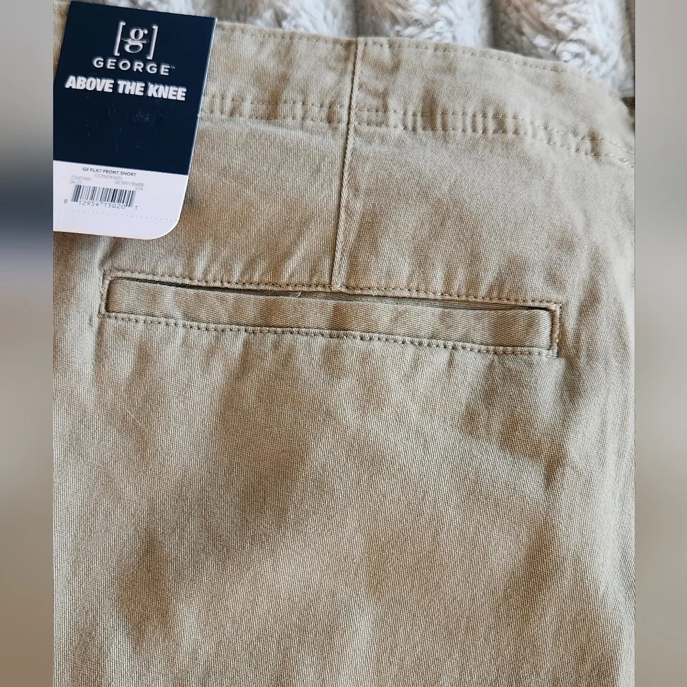 🩳George Men’s Tan Shorts, Size 44, 9" Inseam, NWT Casual comfort / classic look - Picture 9 of 13